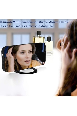 Youtek Ayna Yüzeyli Dijital Alarm Saati - Işıklı Ekran, 3 Seviye Parlaklık, Çift Usb Şarj, Uyku Modu, Otomatik Aydınlatma