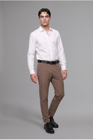 Defacto Tailored Fit Düz Paça Her Yöne Esneyen Yumuşak Tuşe Cepli Pantolon C7508ax26aubn571 Kahve-bn571