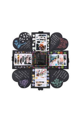 Yaratıcı Dıy El Yapımı Fotoğraf Albümü Hatıra Kitabı Sürpriz Patlama Hediye Kutusu, Bitmiş + Pvc Versiyon