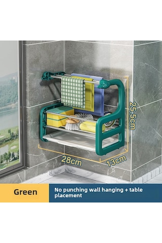Reedark Yeşil Cüce Kuğu Duvar Tipi, Delme Yok, Mutfak Sünger Ve Mıska Bezi Kurutma, Depolama Ve Düzenleme Rafı Duvar Montajlı Diğer