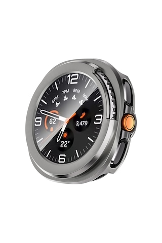 Samsung Uyumlu Galaxy Watch 8 Classic 46mm Sert Pc Kasa Ve Ekran Koruyucu Sbt Watch Gard 39 - Titanyum