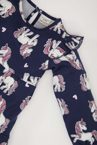 DeFacto Kız Bebek Unicorn Baskılı Uzun Kollu Sweat Elbise D5632A524WNNV241 Lacivert