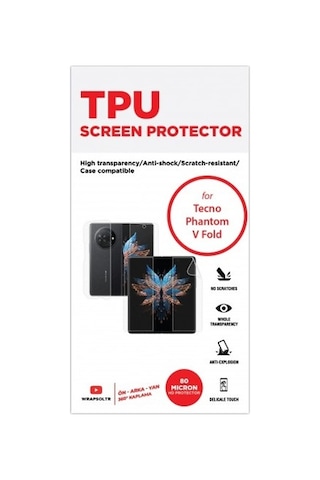 Tecno Phantom V Fold Ön Arka Ve Yan 360 Derece Tam Kaplama Tpu Film