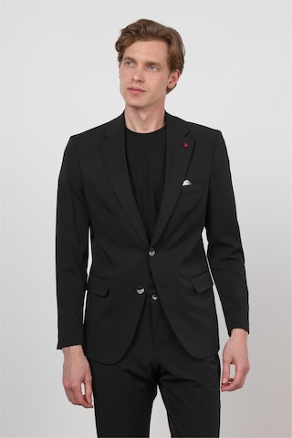 İmza Siyah Kendinden Desenli Mono Yaka 6 Drop Slim Fit Takım Elbise 1001260162