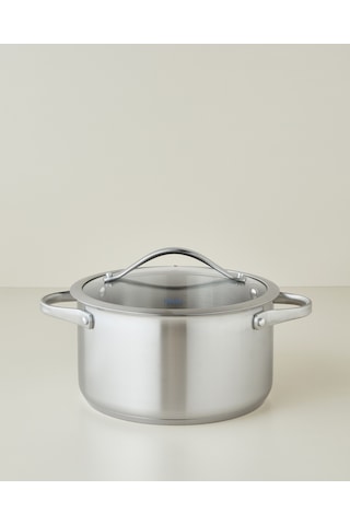 Hecha Paslanmaz Çelik Derin Tencere 24x13 Cm Silver