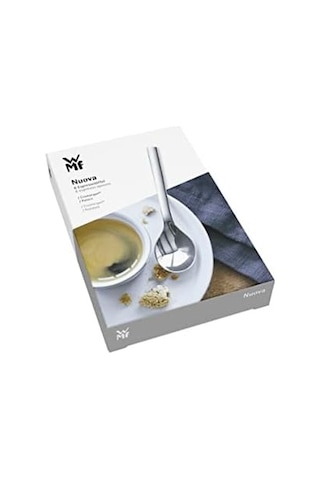Nuova Çelik 6&apos Lı Gümüş Espresso Kaşığı Açık Ahşap