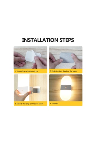 Symbee Ev Girişi İçin Akıllı Vücut Algılayıcı Led Lamba, Şarj Edilebilir, Manyetik Tutma, Kablosuz Gece Lambası, Beyaz Dikdörtgen, Beyaz Işık Diğer