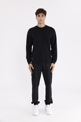 Rowinger Modal Karışımlı Yumuşak Dokulu Rahat Kalıp Esnek Kullanım Sunan Sweatshirt Black
