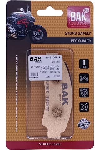 Bak Brakes Fmb-009-s Cf Moto Z-force 1000, U-force 1000, C-force 100 Atv. Ön Fren Balatası Yarı Sinter Kalite