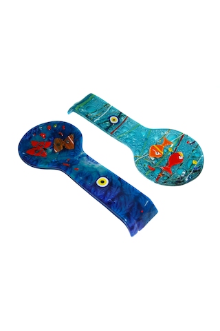 Cam Kaşıklık Kirli Cam Mutfak Kaşıklık El Yapımı Cam Mutfak 22 CM