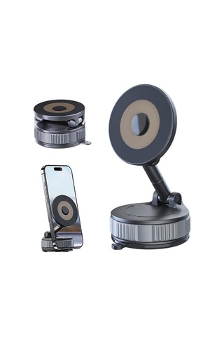 Maiyame 2025 Güncellenmiş Manyetik Araç Telefon Tutucu: Vakum Süngeri, 360 Açısal Ayarlı, N52 Manyetiği İle Sağlam Tutuş, Isı Dayanıklı Çinko Alaşımlı