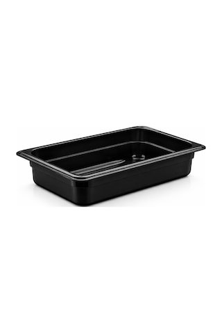 1/2 Gn Siyah Polikarbon Gastronom Küvet 32x26 Cm 15 Cm Derinlik