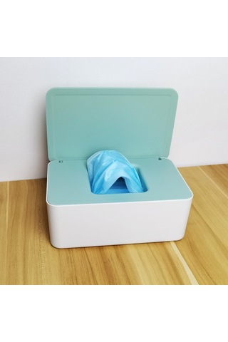 Wezone Evde Kullanan防尘 Kapaklı Islak Mendil Kutusu - Masüstü Maske/ıslak Mendil Saklama Kutusu, Siyah Siyah
