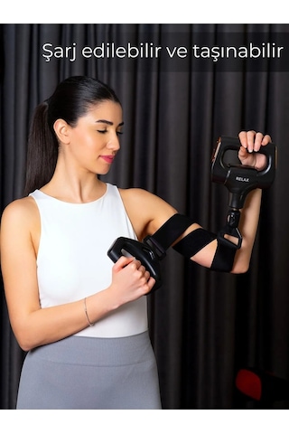 Vibraband Ayarlanabilir Titreşim Kemeri Vurmalı Masaj Tabancası Sporcu Masaj Aleti Siyah
