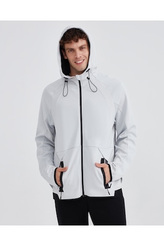 Skechers M 2Xı-Lock Full Zip Hoodie Sweatshirt Erkek Stone Fermuarlı Eşofman Üstü S232184-043 Gri
