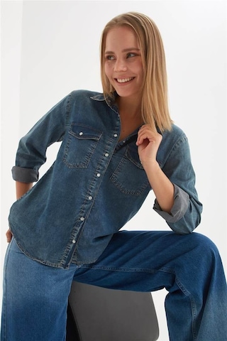 Fashion Friends Denim Gömlek Mavi Mavi