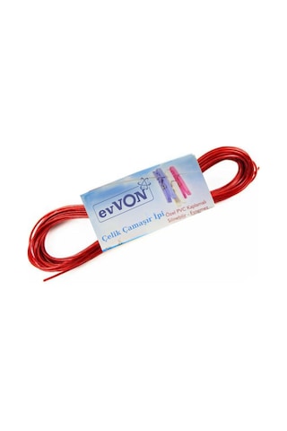 Evvon 10m Çelik Çamaşır İpi Açık Beyaz