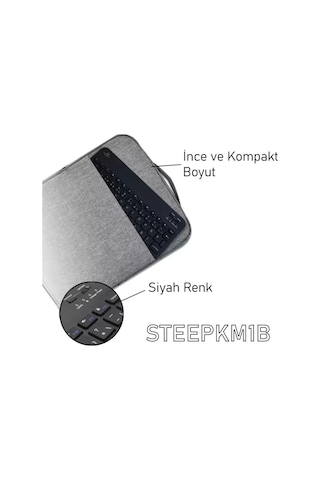 Steep Solid Magic Siyah Şarjlı Bluetooth Klavye Mouse Set Optik