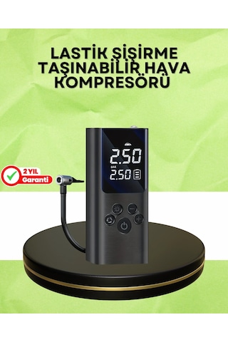 Kargo Usb Şarjlı Taşınabilir Hava Kompresörü Dijital Ekranlı Najmaddin