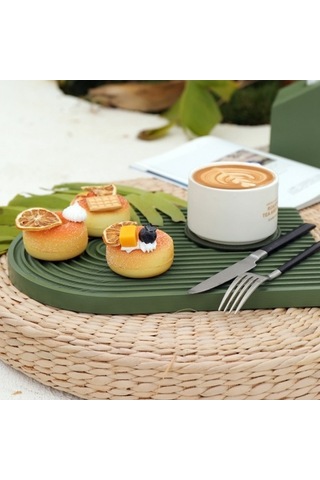 Dancemonkey Su Dalgalanma Kesme Tahtası Atıştırmalık Tabağı Koyu Mavi M, Pratik Tasarım Mavi