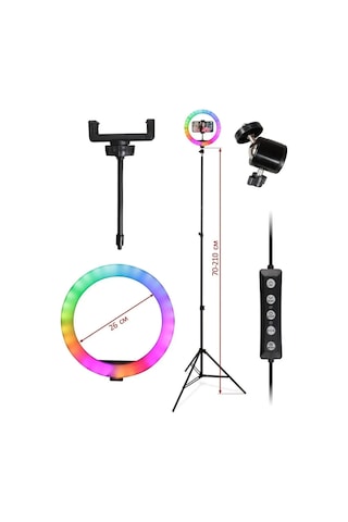 Thentech Fotoğraf Video Vlog Özçekim Selfie İçin Rgb Ring Tripolu Led