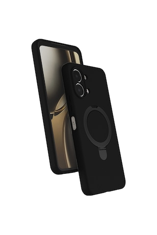 Oppo A6 Pro Kılıf Magsafe Şarj Özellikli Standlı Sensitive Touch Samara Kapak Siyah