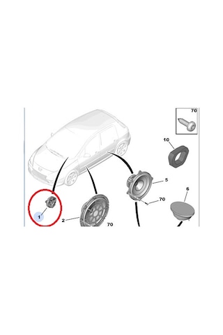 Peugeot Citroen Tweeter Hoparlör 6562.C7 Tek Taraf