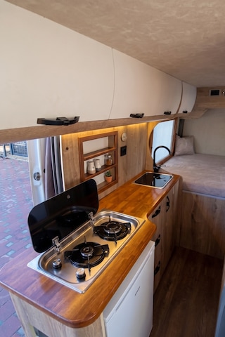 Çift Gözlü Cam Kapaklı Gazlı Ocak - Karavan Tekne Tiny House İçin Paslanmaz Çelik Lpg Ocak