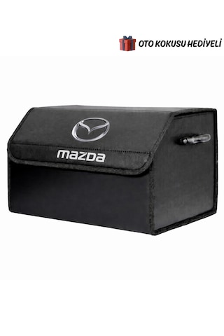 Mazda Marka Logolu Oto Bagaj Organizer Çanta Oto Bagaj Çantası 2 Bölmeli Suni Deri Boyutlar : 48 Cm X 31 Cm X 29 Cm