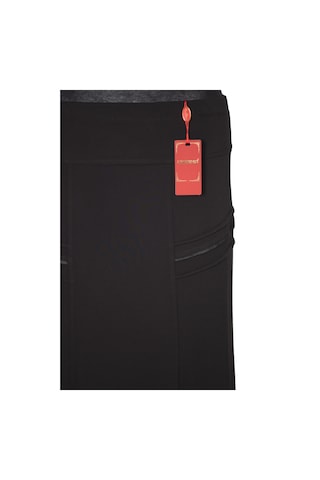 Hesna Kadın Hazan Krep Yanı Biyeli Astarlı Lastikli Siyah Etek Siyah