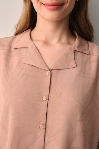 Suwen Petra Gömlek Yaka Şort Pijama Takımı Sh26512667b023 Kahverengi