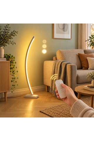 Vilinze Vilinze Jedi Ahşap Led Dekoratif Ayaklı Lambader Beyaz