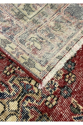 Vintage El Dokuması Halı Özel Tasarım Anadolu Koleksiyonu Doğal Halı Kırmızı