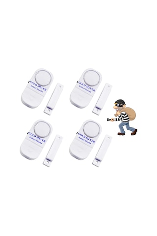 4 Adet Güvenlik Tedbiri Için Kablosuz Kapı-pencere Alarmı 90db