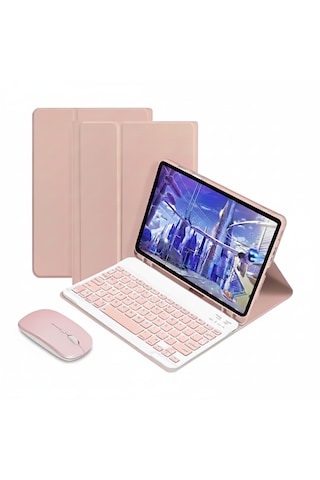 Microcase Lenovo Tab Plus M10 Plus Tb128fu Tablet İçin Bluetooth Klavye Ve Mouse + Kılıf Bkk6 Tablet Kılıfı