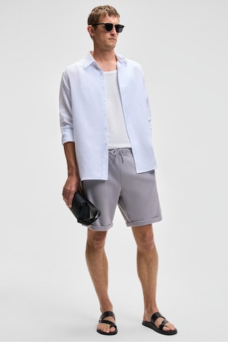 Grimelange YOURI Erkek Beli Lastikli Arka Tek Cepli Relaxed Fit Lila Şort