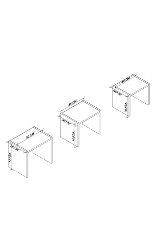 Vera 3'lü Zigon Sehpa , Servis Sehpası Traverten