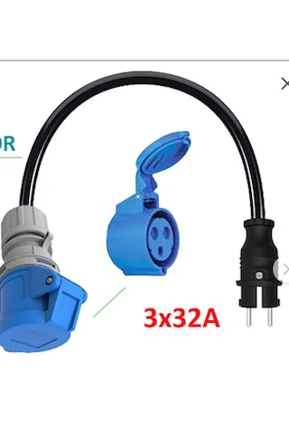 3mt 3x32a 220v İle Çalışan Cihazınızı, 220v Ev Tipi Prize Bağlar. Elektrikli Araç Şarj İstasyonu Dönüştürücü Adaptör 7 Kw