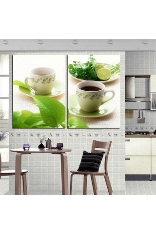 Suntek 2-panel Modern Tuval Duvar Yapıt Boyama Kahve Baskı