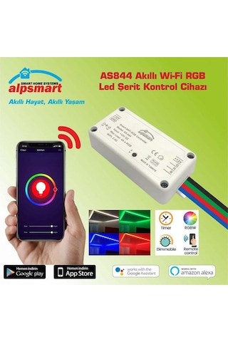Alpsmart Akıllı RGB Wifi Şerit Led Kontrol Cihazı | Cepten Kontrol | TUYA