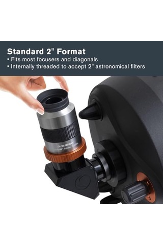 93328 Omni 2 İnç Mercek, 56 Mm Ultra Uzun Odak Uzaklığı Ve Üstün Işık İletimi Derin Gökyüzü Yıldız Kümeleri, Yıldız Bulutları Ve Galaksileri İzlemek İçin, Gümüş/siyah Açık Kahverengi