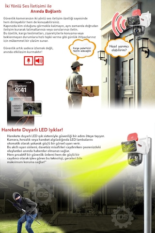 Ids -14mp - Gece Görüşlü - Solar Kamera - Güneş Ejerjili Kamera - 360 - Güvenlik Kamerası