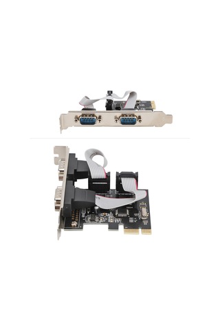 Fosenze Pcı-e X1 Arayüzlü 2 Adet 9-pin Rs232 Seri Port Kartı, Wch382l Çipi, 230.4 Kbps, Windows/linux/dos Desteği