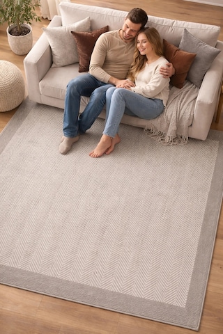 Mess Modern Dekoratif Yumuşak Dokulu Sisal Halı 3939 Krem Vizon Çok Renkli
