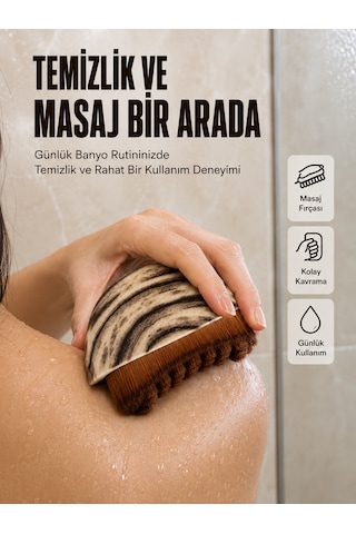 Vücut Temizleme Fırçası Ergonomik Elde Tutulan Yumuşak Kıllı Masaj Fırçası - Lisinya