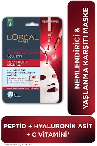 Loreal Paris Revitalift Lazer X3 Yaşlanma Karşıtı Maske