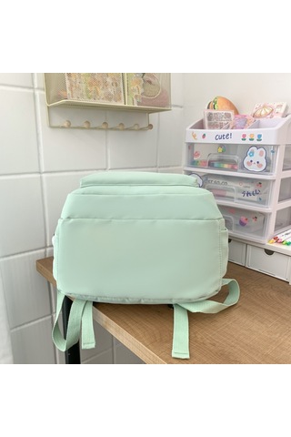 Vkemall Yeşil Nilon Çift Askılı Çanta - Büyük Hacimli Ve Çok Bölmeli, Rastgele Aksesuar Dahil