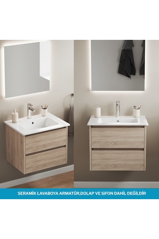 Isvea Sistema T-flat Slim İnce Formlu Lavabo 61 X 46,5 Cm Beyaz Beyaz