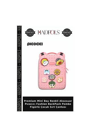 Hadpols Premium Mini Boy Renkli Aksesuar Pıcocıcı Fashion Backpack Pembe Figürlü Çocuk Sırt Çantası