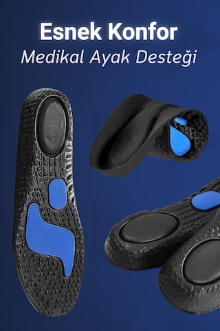 Dopar Spor Tabanlık Şok Emici Topuk Destekli Nefes Alabilen Yüksek Darbe Önleyici İç Taban